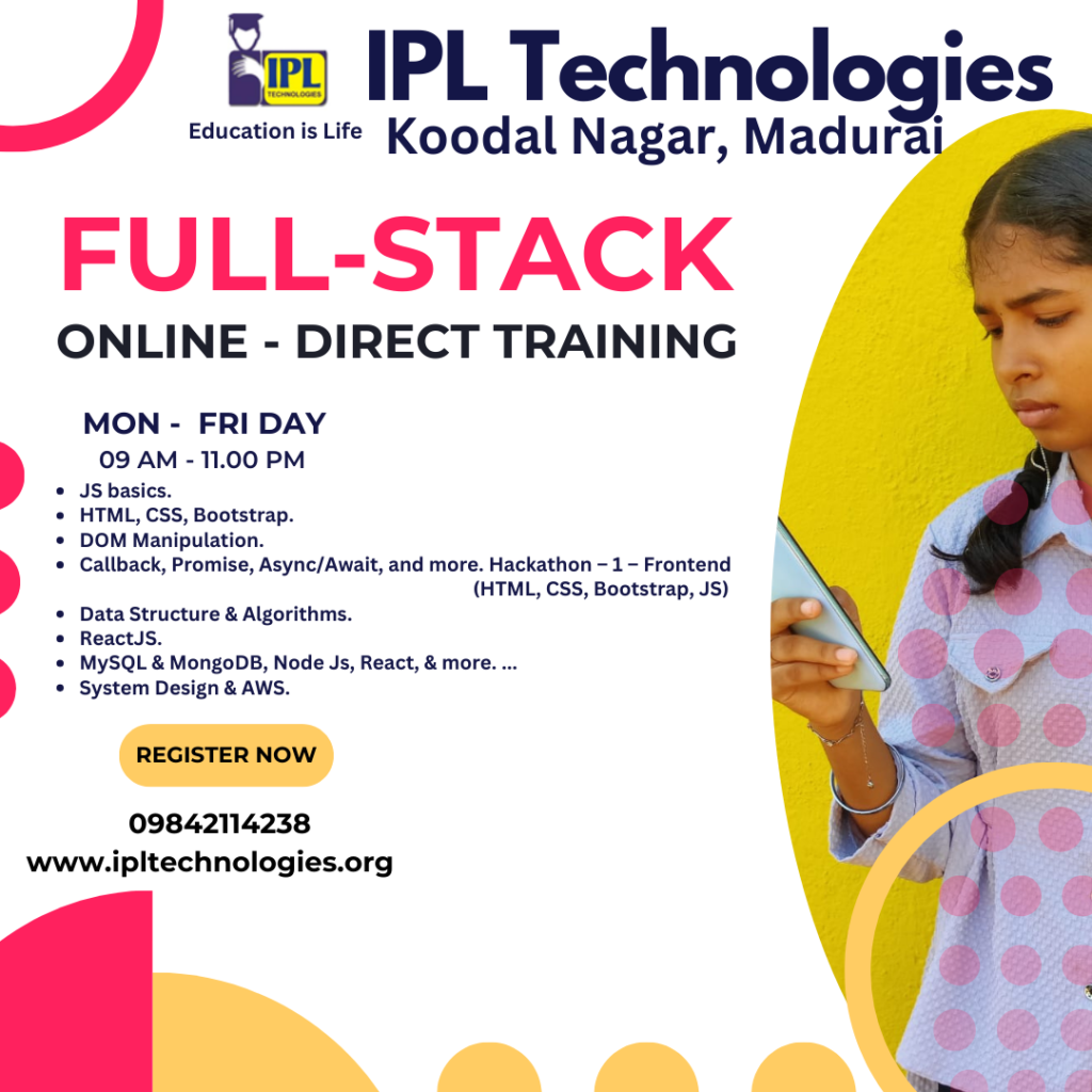 full stack course in madurai koodalnagar, full stack training madurai