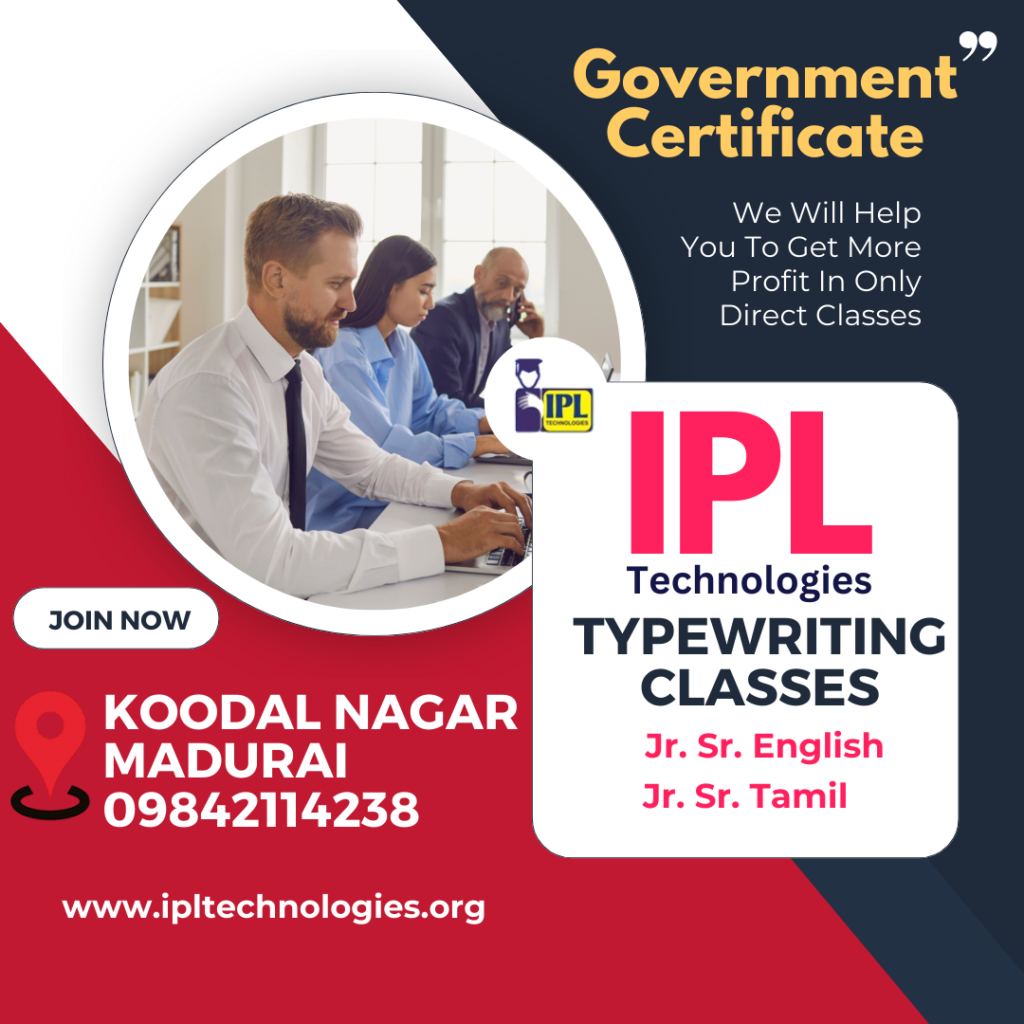 Typewriting classes koodalnagar madurai, best typewriting classes in madurai koodalnagar