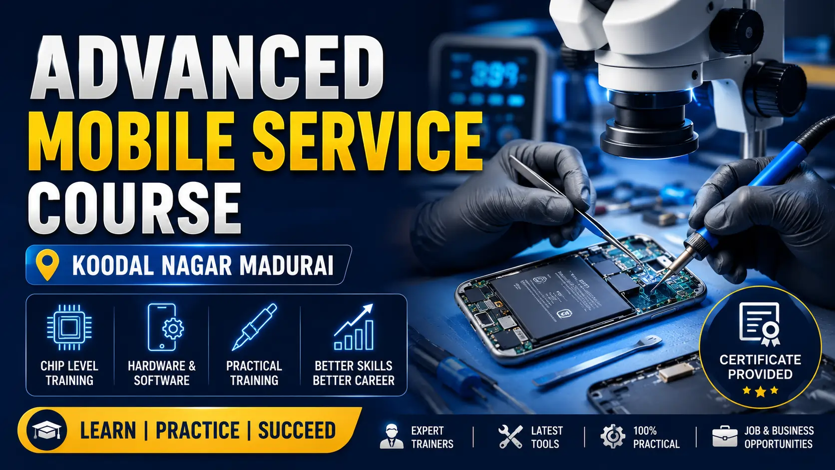 Learn everything about the Advanced Mobile Service Course Koodal Nagar Madurai. We cover the syllabus, fees, skills, and career opportunities you actually need.