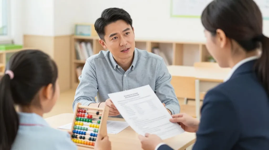 Parent asking questions before enrolling in an abacus course