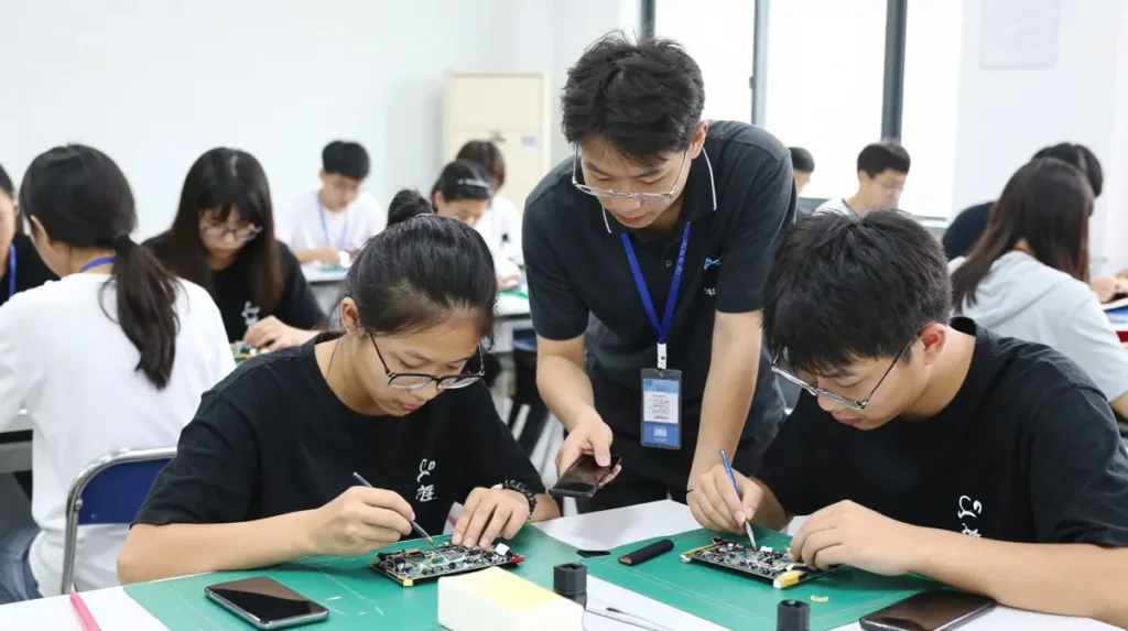 Student completing advanced mobile service training