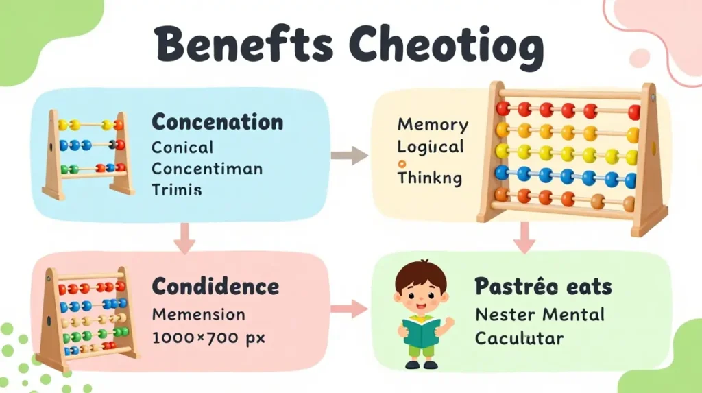 Benefits of abacus training including memory, concentration, and mental math