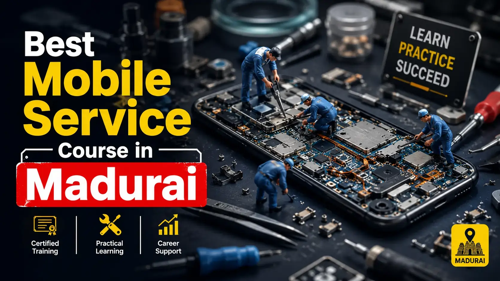 Find the Best Mobile Service Course in Madurai. Explore chip-level training, practical repair skills, course topics, career options, and expert tips.