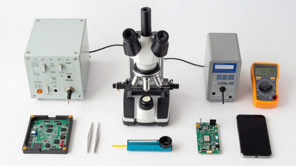 Chip level mobile repair training with smartphone motherboard diagnosis