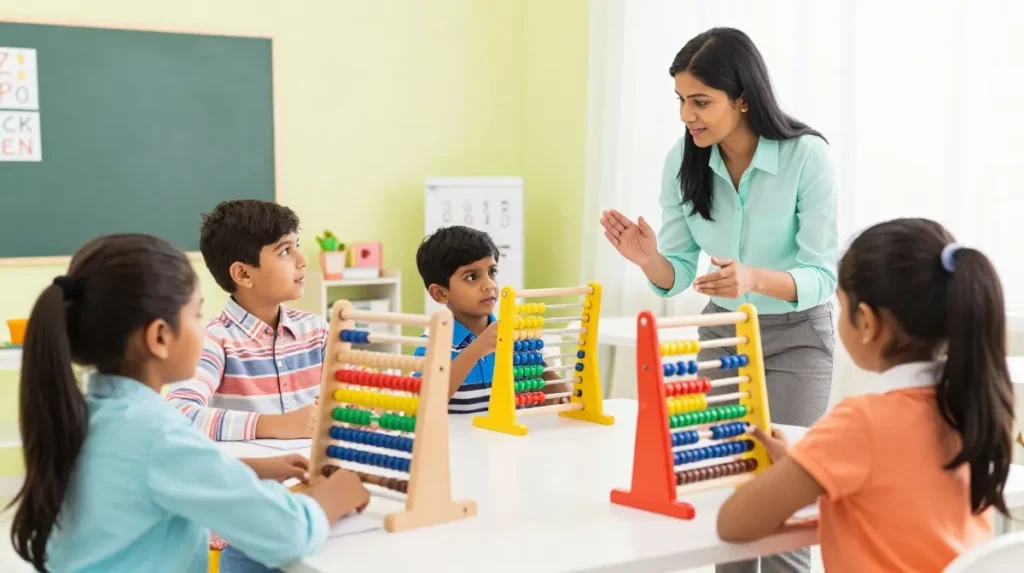 Parents selecting the best abacus institute for children