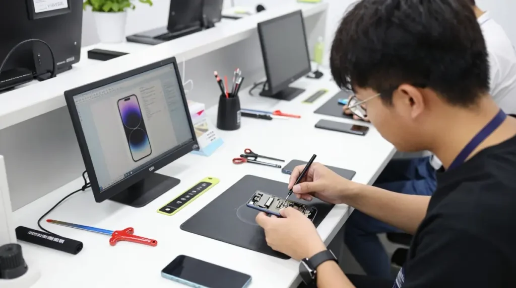 Hands-on practical mobile repair training using professional tools