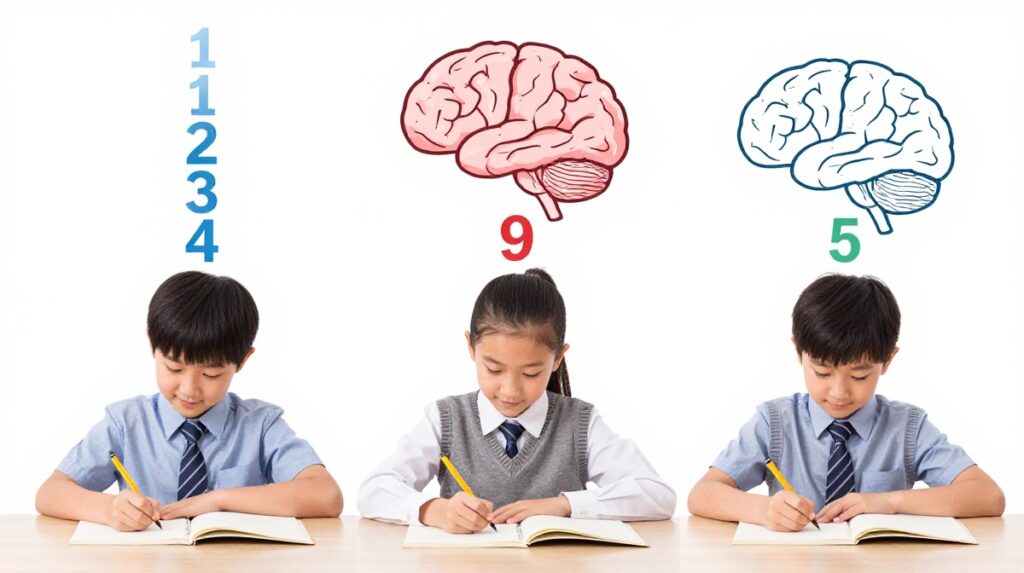 Mental math training improving concentration and calculation skills