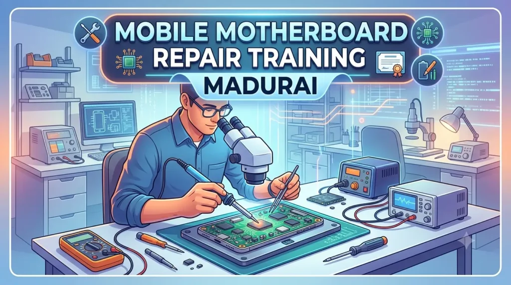 Learn Mobile Motherboard Repair Training Madurai with practical chip-level training, modern repair tools, career opportunities, and expert guidance.