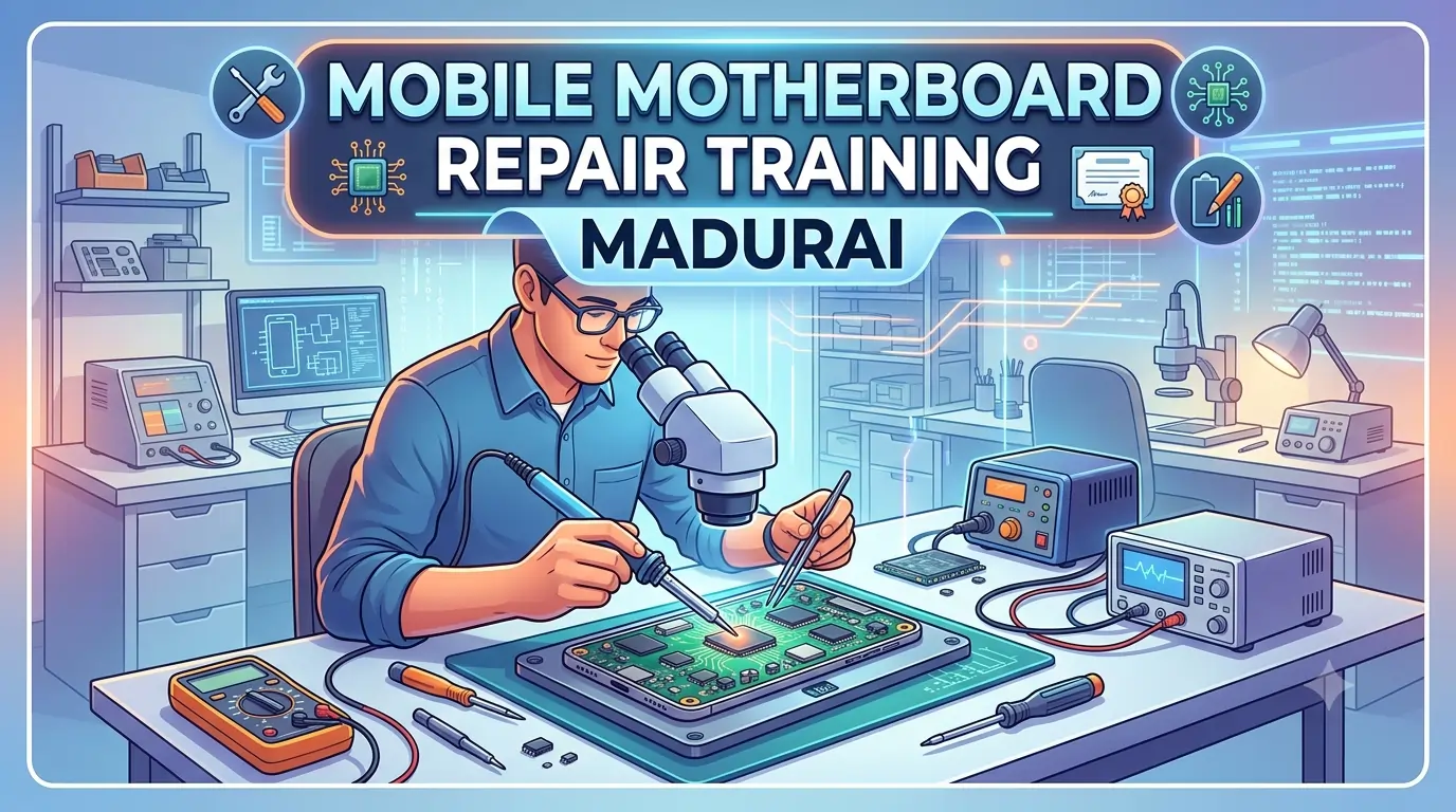 Learn Mobile Motherboard Repair Training Madurai with practical chip-level training, modern repair tools, career opportunities, and expert guidance.