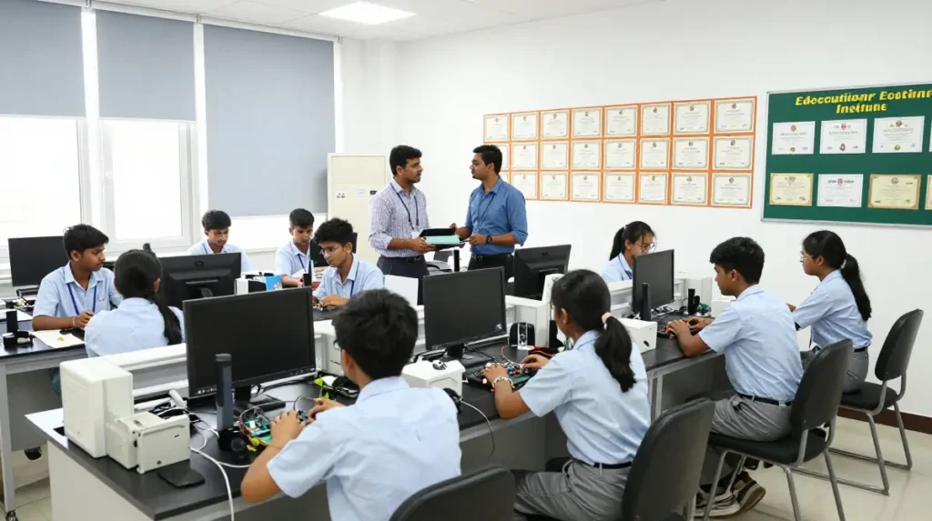 Students learning smartphone hardware and software repair