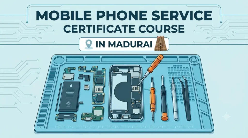 Meta Description (156 Characters) Learn about the Mobile Phone Service Certificate Course in Madurai, including syllabus, practical training, fees, duration, career opportunities, and salary.