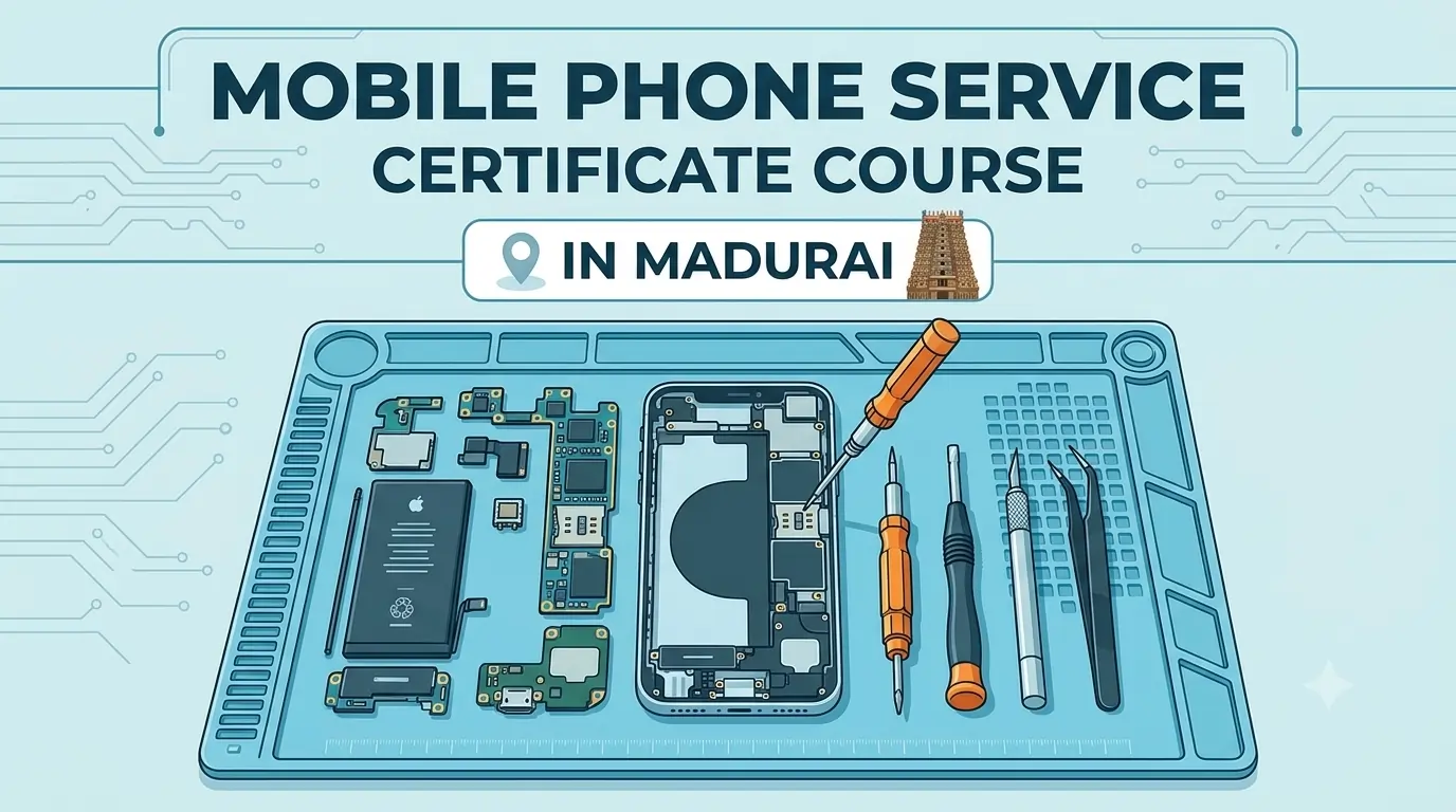 Meta Description (156 Characters) Learn about the Mobile Phone Service Certificate Course in Madurai, including syllabus, practical training, fees, duration, career opportunities, and salary.