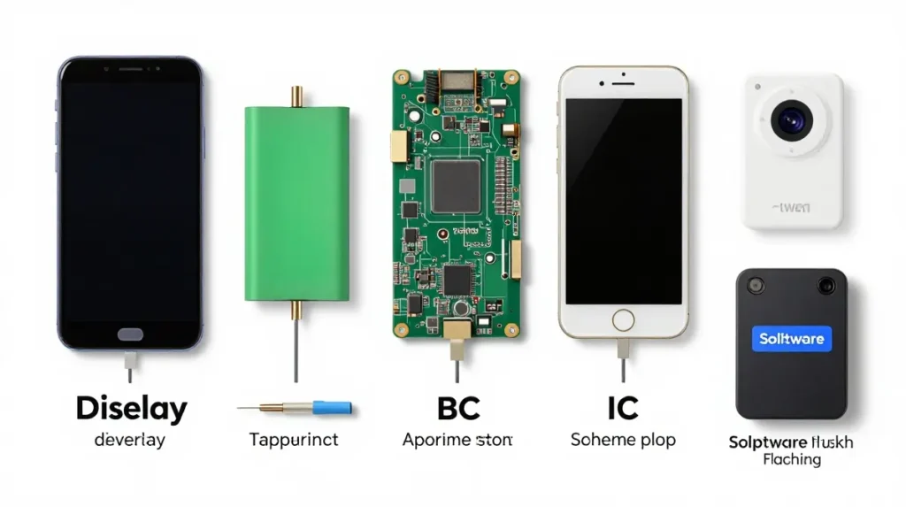 Mobile repair course modules including hardware software and soldering