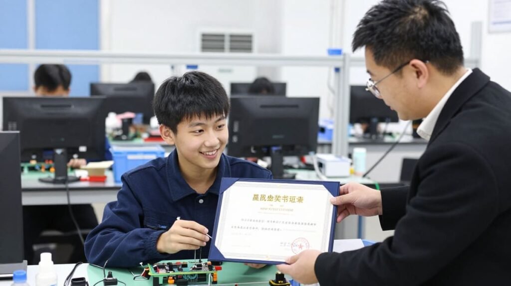 Mobile repair technician career growth and salary illustration