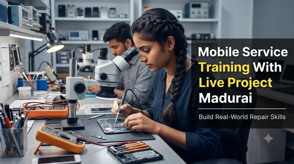 Join Mobile Service Training With Live Project Madurai to master smartphone repair Mobile service training with live project Madurai.