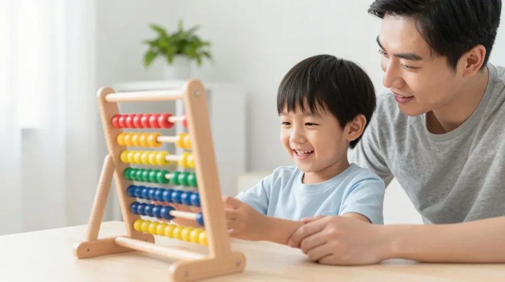 Parents asking questions before enrolling a child in an abacus course