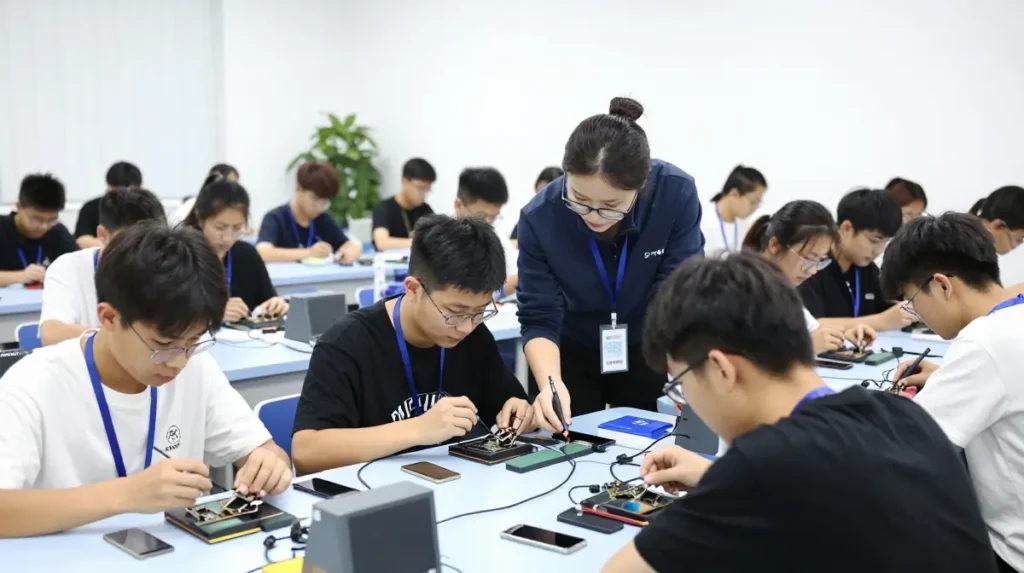 Professional mobile repair tools used in expert training