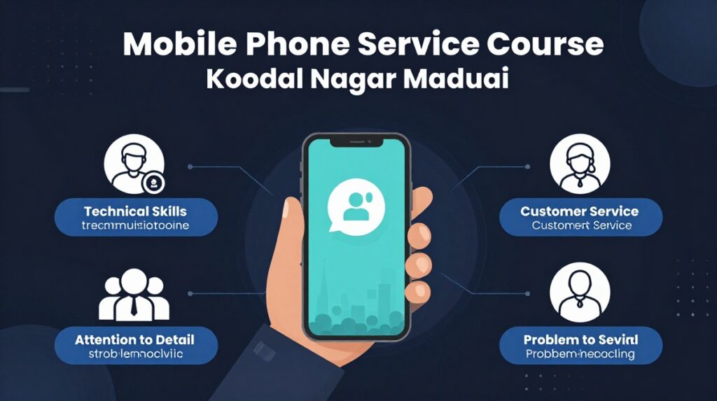 Successful student completing mobile phone service certificate course