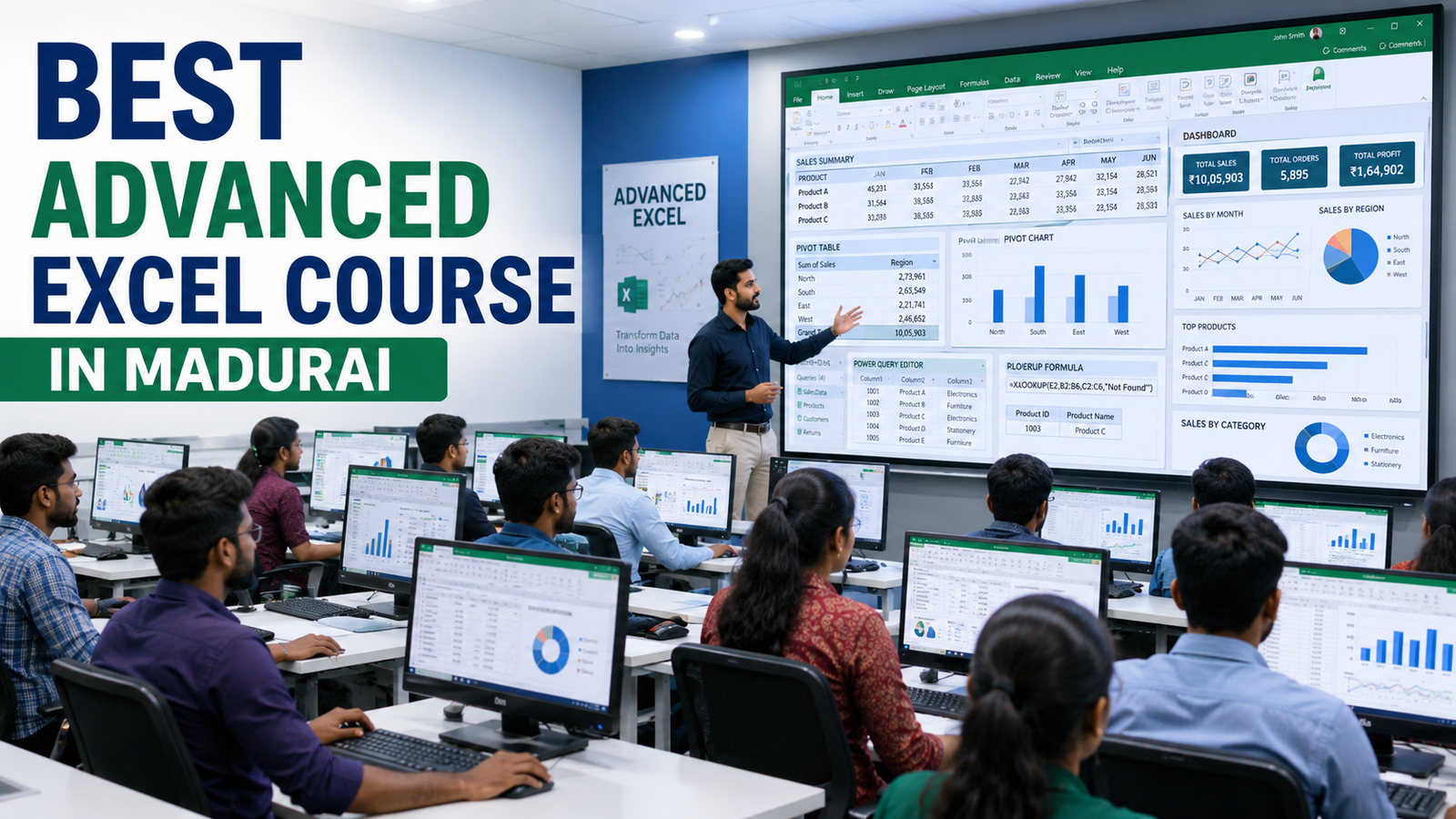 Business professionals using Microsoft Excel for data analysis