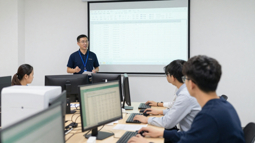 Instructor teaching Advanced Excel to students