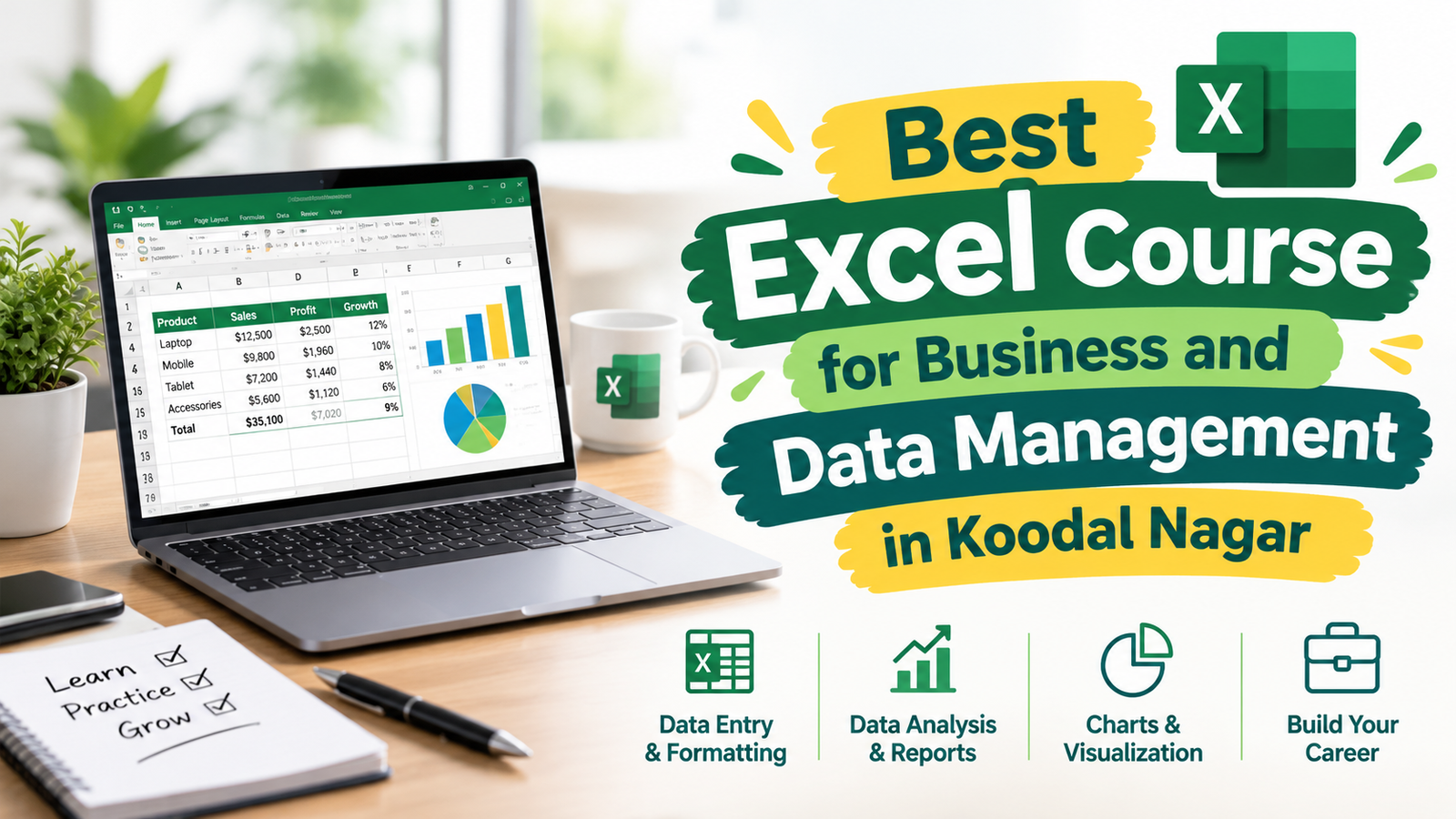 Best Excel course for business and data management in Koodal Nagar, Madurai
