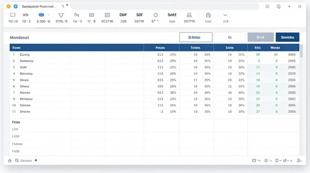 Excel formulas used for financial calculations and budget tracking