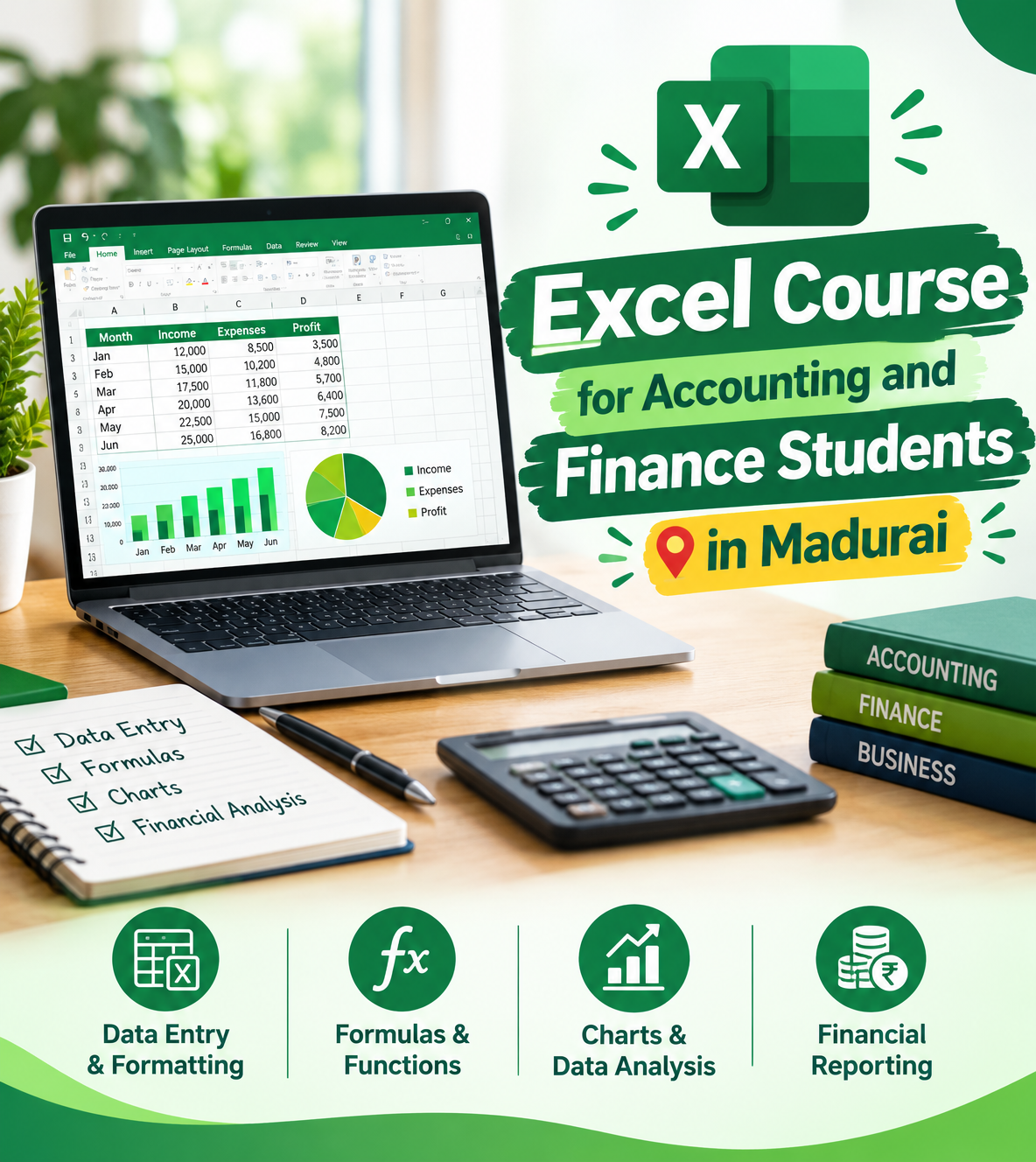Excel course for accounting and finance students in Madurai