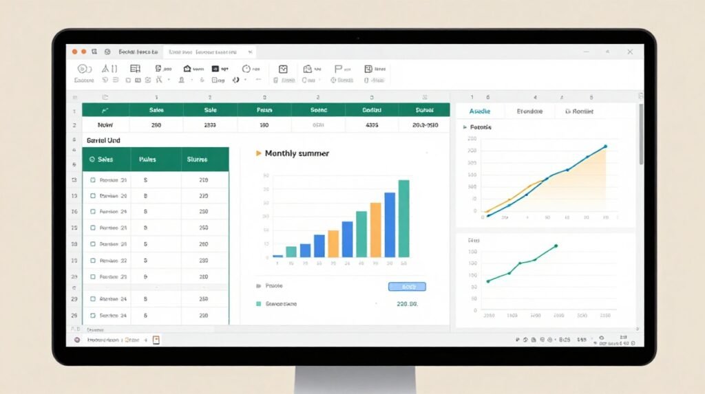 Excel beginner portfolio with sales report and financial dashboard