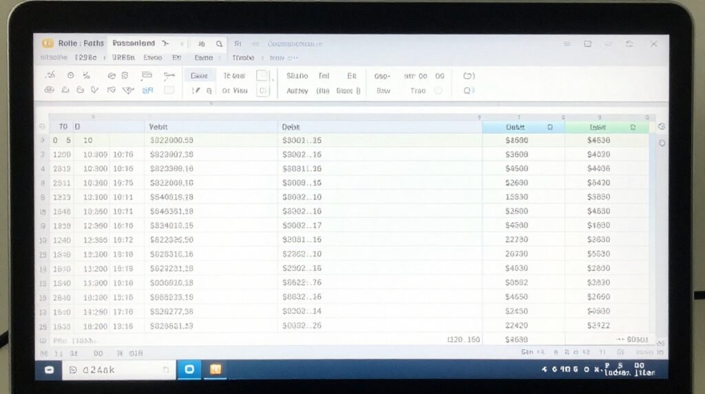 Finance student practising Excel during computer training