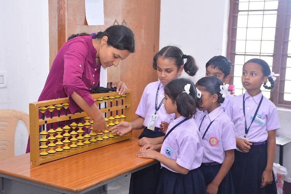 Abacus beads used for mental maths and calculation practice