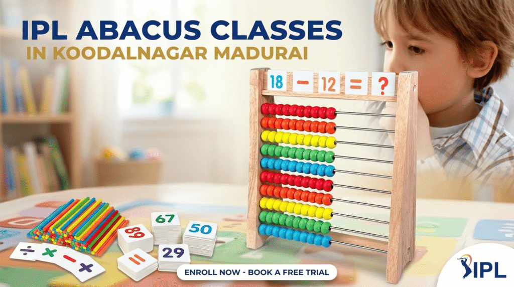Parent helping a child practise abacus calculations at home